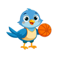 Turnbeutel Vogel spielt Basketball 2